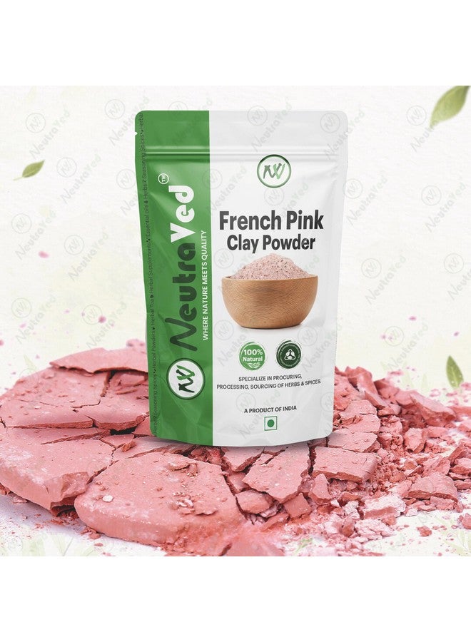 NeutraVed French Pink Clay Powder | Pure And Natural Solution For Skincare, Face Scrubs, And Body Cleansers For All Skin Type | Reusable Stand-Up Zipper Pouch - 200G - Image 2