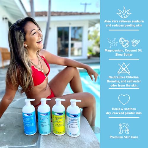 TRISWIM Swim Lotion 32oz Neutralizes Chlorine Bromine Saltwater Odors Deep Moisturizing Formula for PostSwim Care Aloe Vera Shea Butter Coconut Oil Zen Grapefruit Scent - Image 3