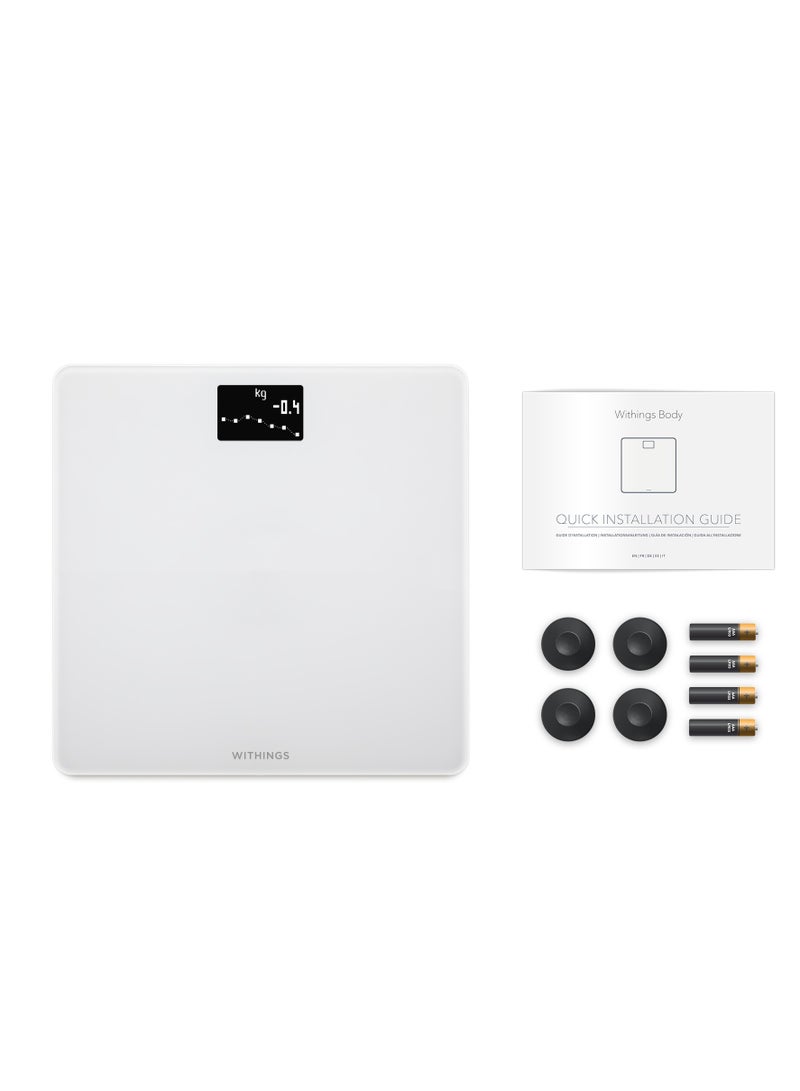 ويذينجز ميزان الجسم الرقمي الذكي لوزن الجسم ومؤشر كتلة الجسم واي فاي مع تطبيق الهاتف الذكي،أبيض - Image 5