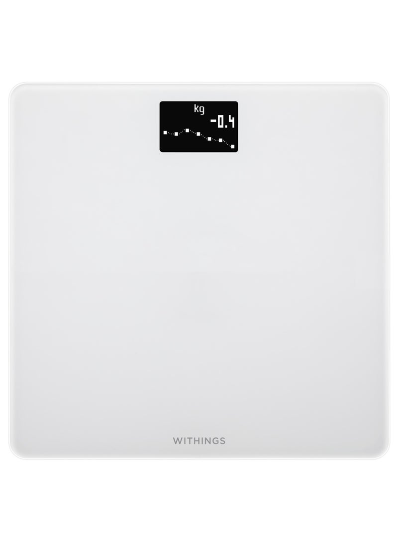 ويذينجز ميزان الجسم الرقمي الذكي لوزن الجسم ومؤشر كتلة الجسم واي فاي مع تطبيق الهاتف الذكي،أبيض - Image 1
