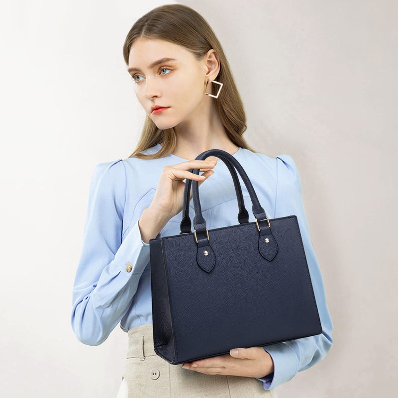 Chicarousal Crossbody Purses And Handbags For Women Pu Leather Tote Top Handle Satchel Shoulder Bags (Liz Navy Blue) - Image 3