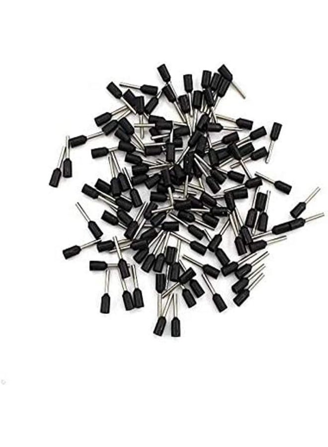 Royal Apex Insulated Ferrules Terminal Block Cord End Wire Tubular Connector, Electrical Crimp Cable Lugs, Terminal Cable Crimp Cable Sleeve for Wire Connection (Pack of 100) (4mm -E4009, Black) - Image 1