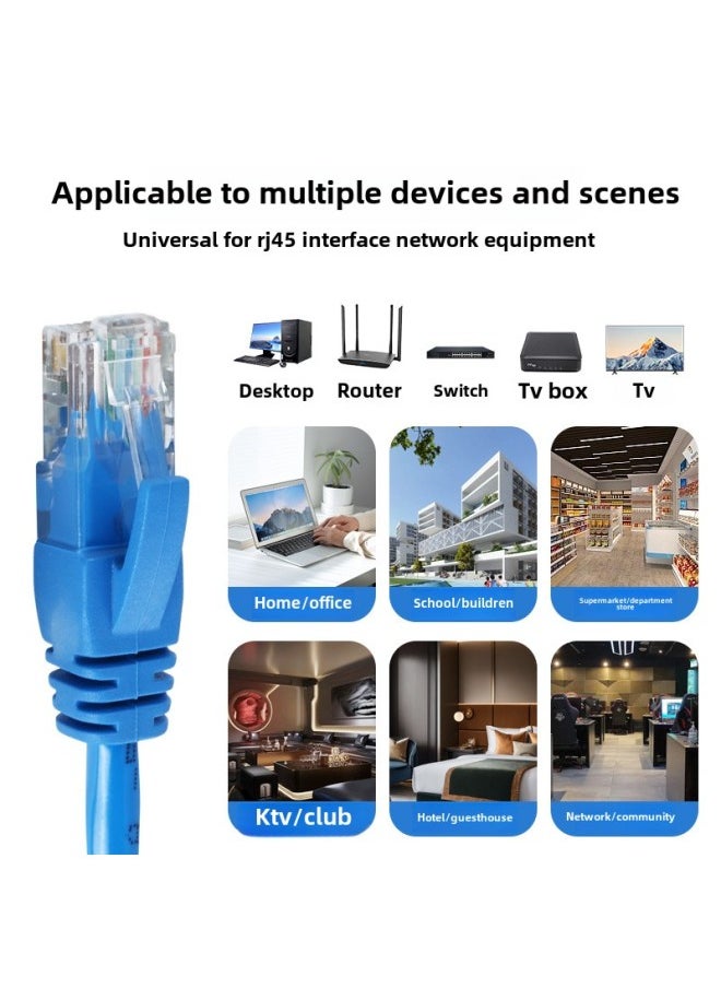 Generic Six Types Of Gigabit Network Cable Router Cat6 Finished Network Cable Jumper 1 Meter Computer High-speed Broadband Network Cable-Color:Blue-Line Length:100m  - Image 4