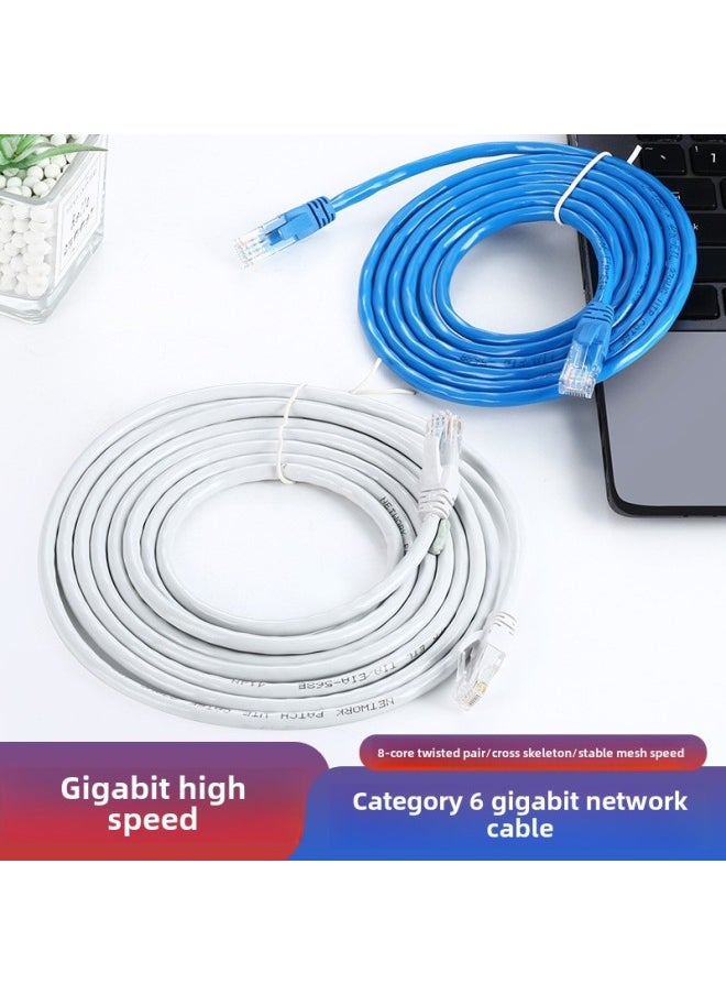 Generic Six Types Of Gigabit Network Cable Router Cat6 Finished Network Cable Jumper 1 Meter Computer High-speed Broadband Network Cable-Color:Blue-Line Length:100m  - Image 1