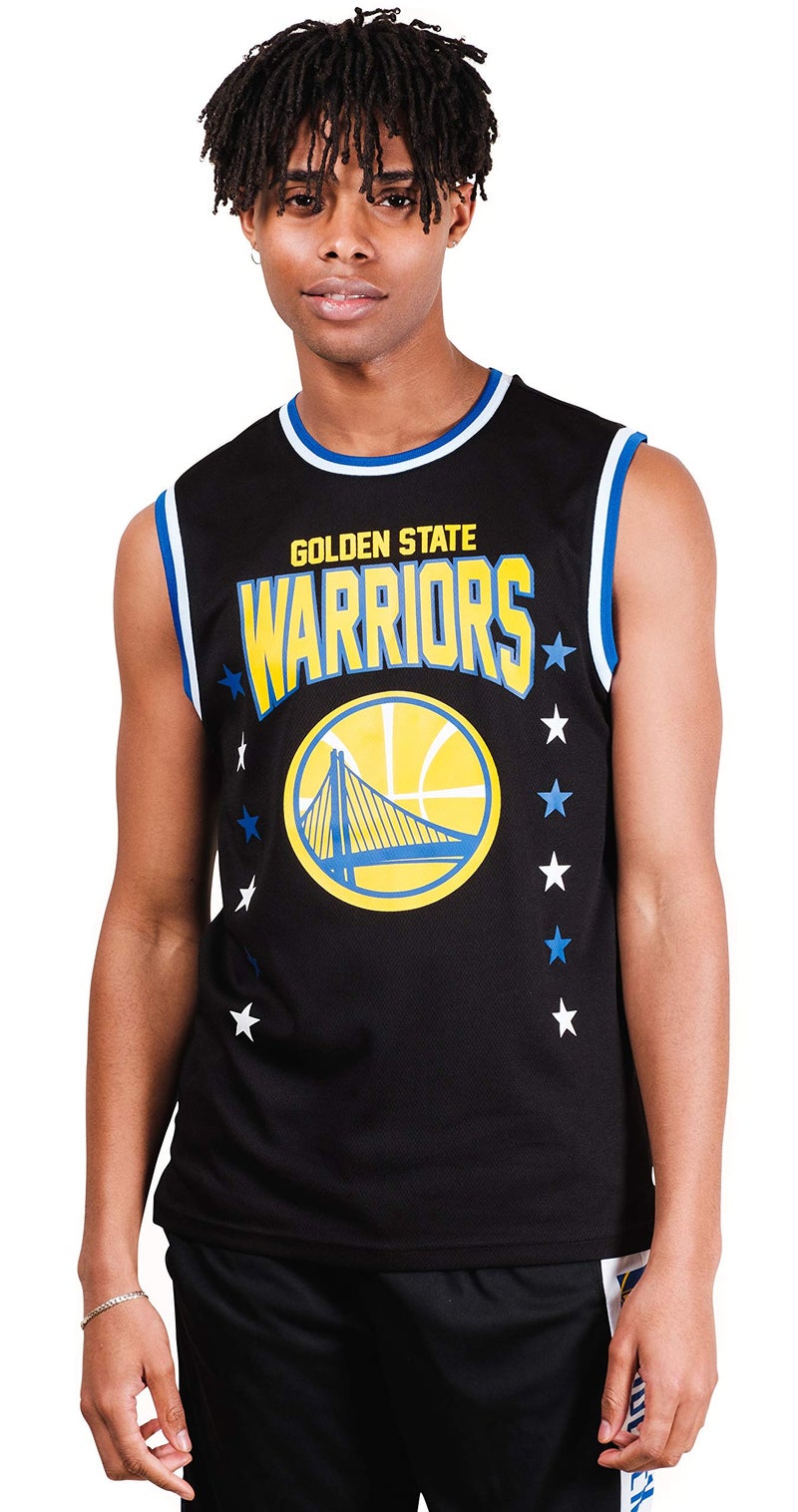 Ultra Game NBA Golden State Warriors Men's Jersey Tank Top Mesh Sleeveless Muscle, Black, Small - Image 4
