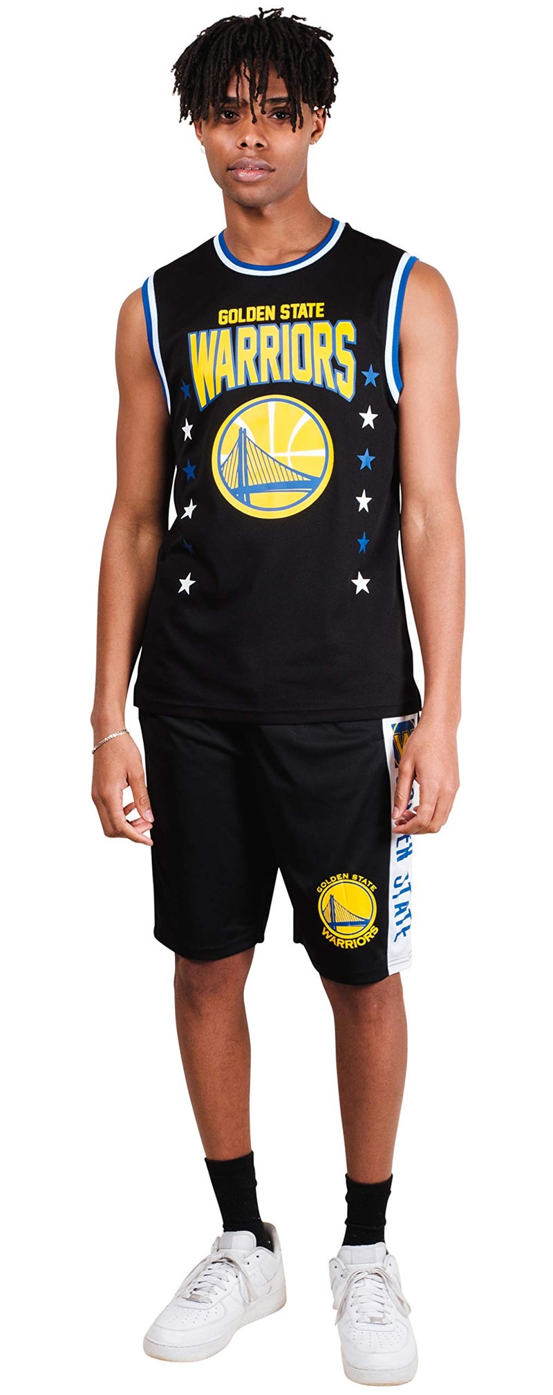 Ultra Game NBA Golden State Warriors Men's Jersey Tank Top Mesh Sleeveless Muscle, Black, Small - Image 2