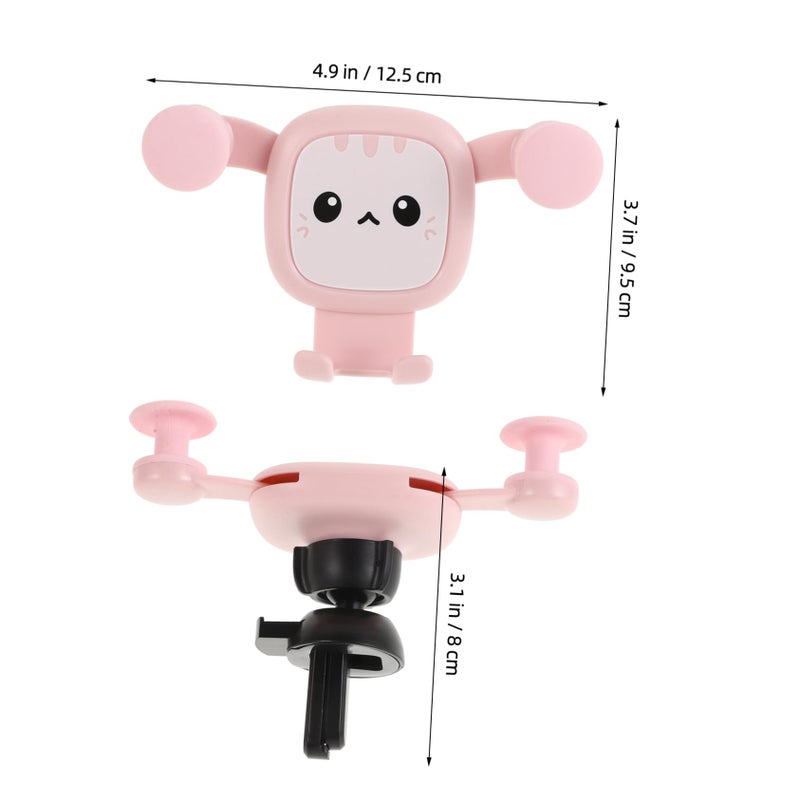 Cartoon Car Phone Holder with Gravity Air Vent Clip Easy Installation Vehicle Stand Black - Image 3