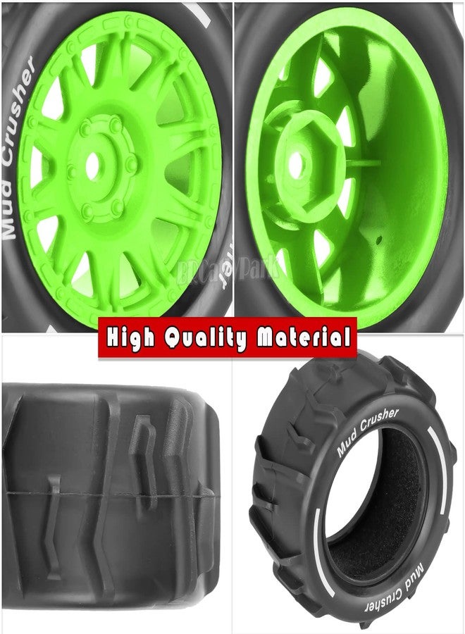 إطارات عجلات سداسية الشكل مقاس 12 مم من BRCatWPark لسيارات التحكم عن بعد من طراز Granite/Typhon بمقياس 1/18، 4 قطع من عجلات وإطارات سيارات الانجراف بمقياس 1/18 من Granite/Typhon، عجلات بلاستيكية صلبة وإطارات مطاطية، لون أخضر - Image 5