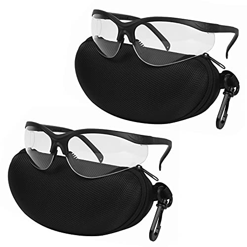LaneTop Shooting Glasses For Men and Women, Anti Fog ANSI Z87.1 Safety Glasses with Hard Shell Case, UV400 Eye Protection for Shooting Range Glasses, Clear Lens-2 Pair - Image 1