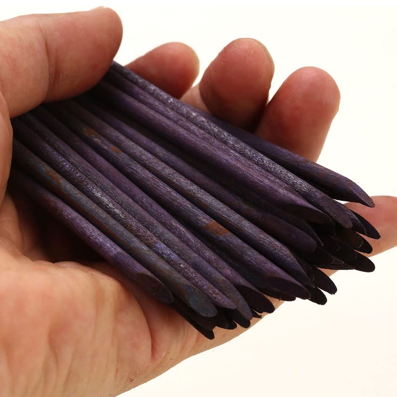 Borogo 100 Pcs Orange Wood Nail Sticks Double Sided Multi Functional Cuticle Pusher Manicure Pedicure Tool for Manicure Pedicure Purple - Image 5