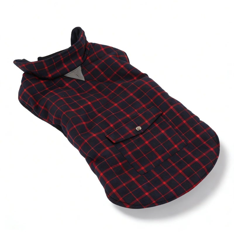Adjustable Windproof Plaid Dog Winter Coat Soft Warm Vest For Small Medium Large Dogs - Image 2