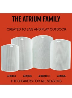 Polk Audio Atrium 4 Outdoor Speakers With Powerful Bass (Pair, White), All-Weather Durability, Broad Sound Coverage, Speed-Lock Mounting System