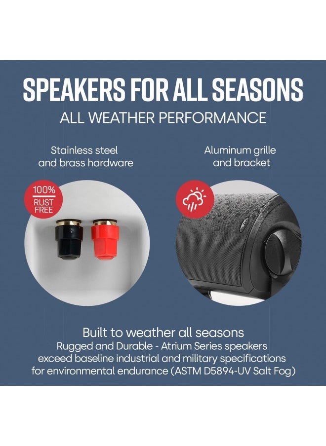 Polk Audio - Polk Audio Atrium 4 Outdoor Speakers With Powerful Bass (Pair, White), All-Weather Durability, Broad Sound Coverage, Speed-Lock Mounting System - Image 1