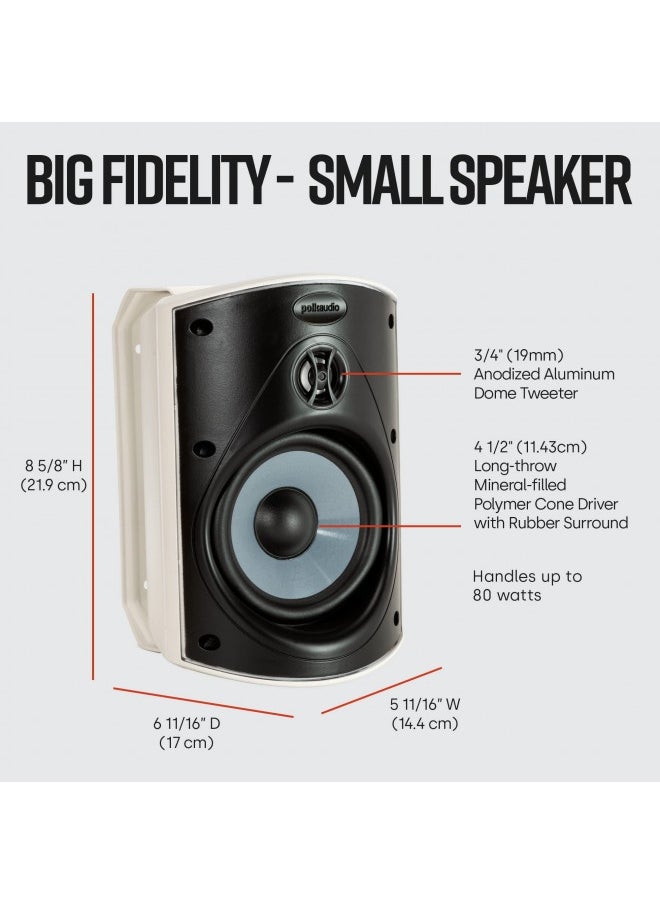 Polk Audio - Polk Audio Atrium 4 Outdoor Speakers With Powerful Bass (Pair, White), All-Weather Durability, Broad Sound Coverage, Speed-Lock Mounting System - Image 1
