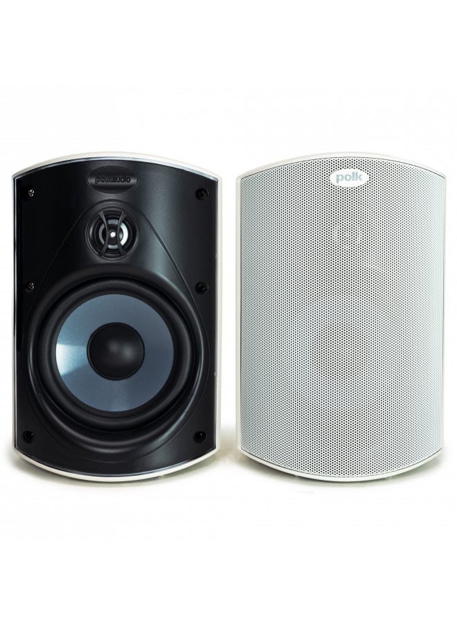 Polk Audio - Polk Audio Atrium 4 Outdoor Speakers With Powerful Bass (Pair, White), All-Weather Durability, Broad Sound Coverage, Speed-Lock Mounting System - Image 1