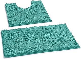 LuxUrux LuxUrux Luxury Bath Rugs by  Chenille 2-Piece Bath Mat Set, Soft Plush Anti-Slip Bath Rug +Toilet Mat.1' Microfiber - Image 1