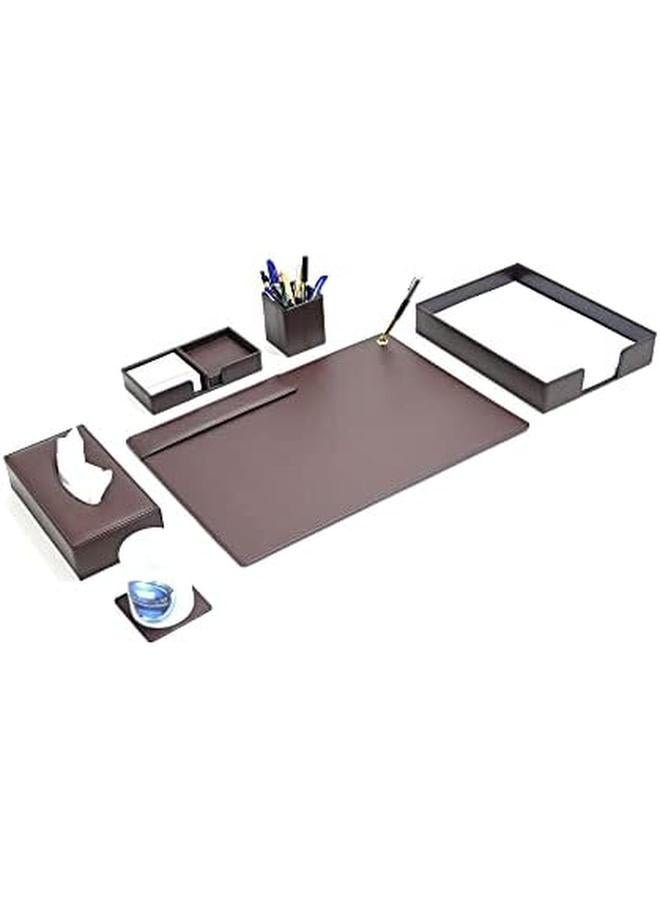 FIS Fsds221Dbr Desk Set In Gift Box 5 Pieces Dark Brown - Image 2