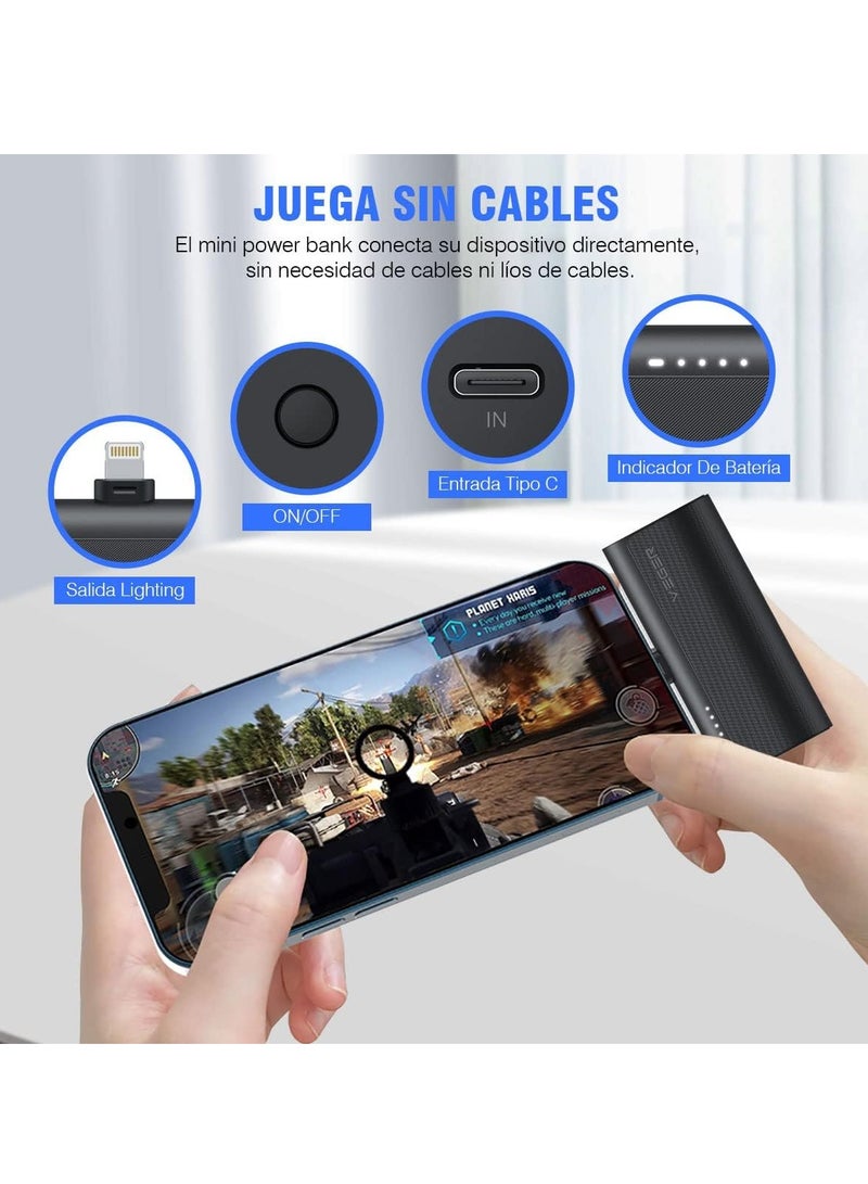 ELTRAZONE باور بانك محمول صغير 5000 مللي أمبير - شحن سريع 20 واط PD و QC 3.0 بطارية خارجية مع قابس مدمج، متوافق مع آيفون 13/12/11/XR/X/8/7/6/بلاس - Image 5