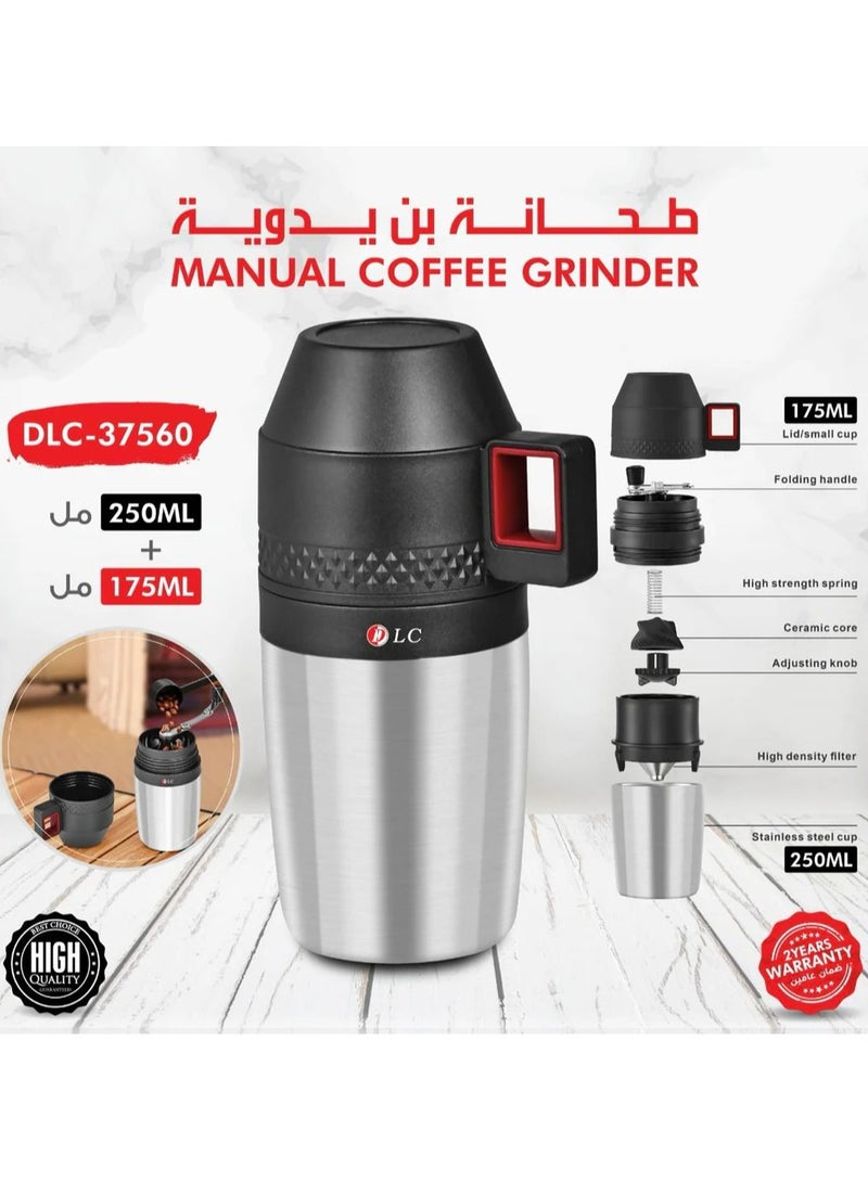 DLC 2 in 1 Manual Coffee Grinder and Maker with Filter and Built-in Coffee Cup DLC 37560 - Image 2
