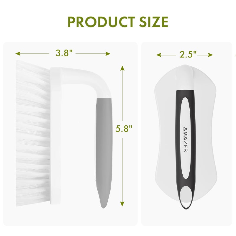 Amazer Scrub Brush For Cleaning Comfort Grip Bathtub Scrubber Stiff Bristles With Handle Heavy Duty Shower Cleaner Brush For Tub Carpet Floor Sink Outdoor - Pack Of 2 (Black+Grey) - Image 3