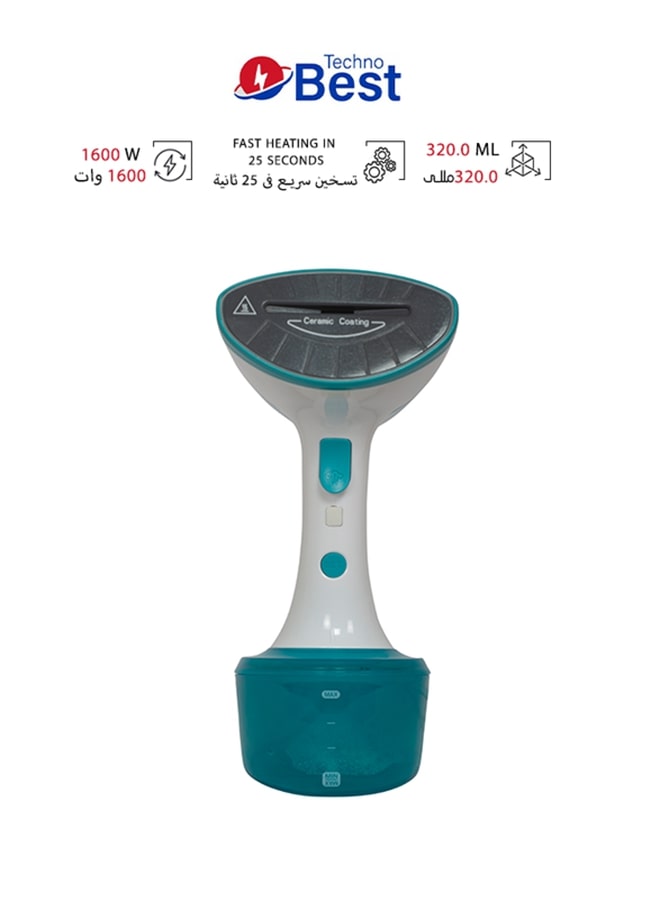 Techno Best Handheld Iron Steamer 320 ml 1600 W BGS-001 Blue - Image 1