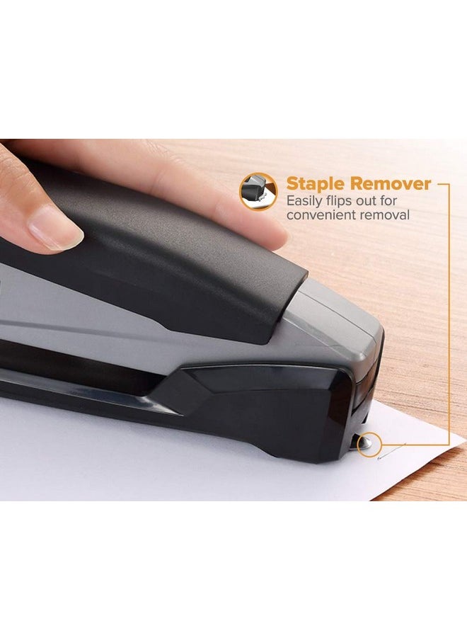 Bostitch Office Executive 3 In 1 Stapler, Includes 210 Staples And Integrated Staple Remover, One Finger Stapling, No Effort, 20 Sheet Capacity, Spring Powered Stapler, Black/Gray (Inp20)  - Image 3