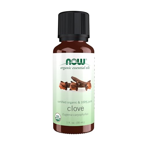 NOW Essential Oils Organic Clove Oil Balancing Aromatherapy Scent Steam Distilled 100 Pure Vegan Child Resistant Cap 1Ounce