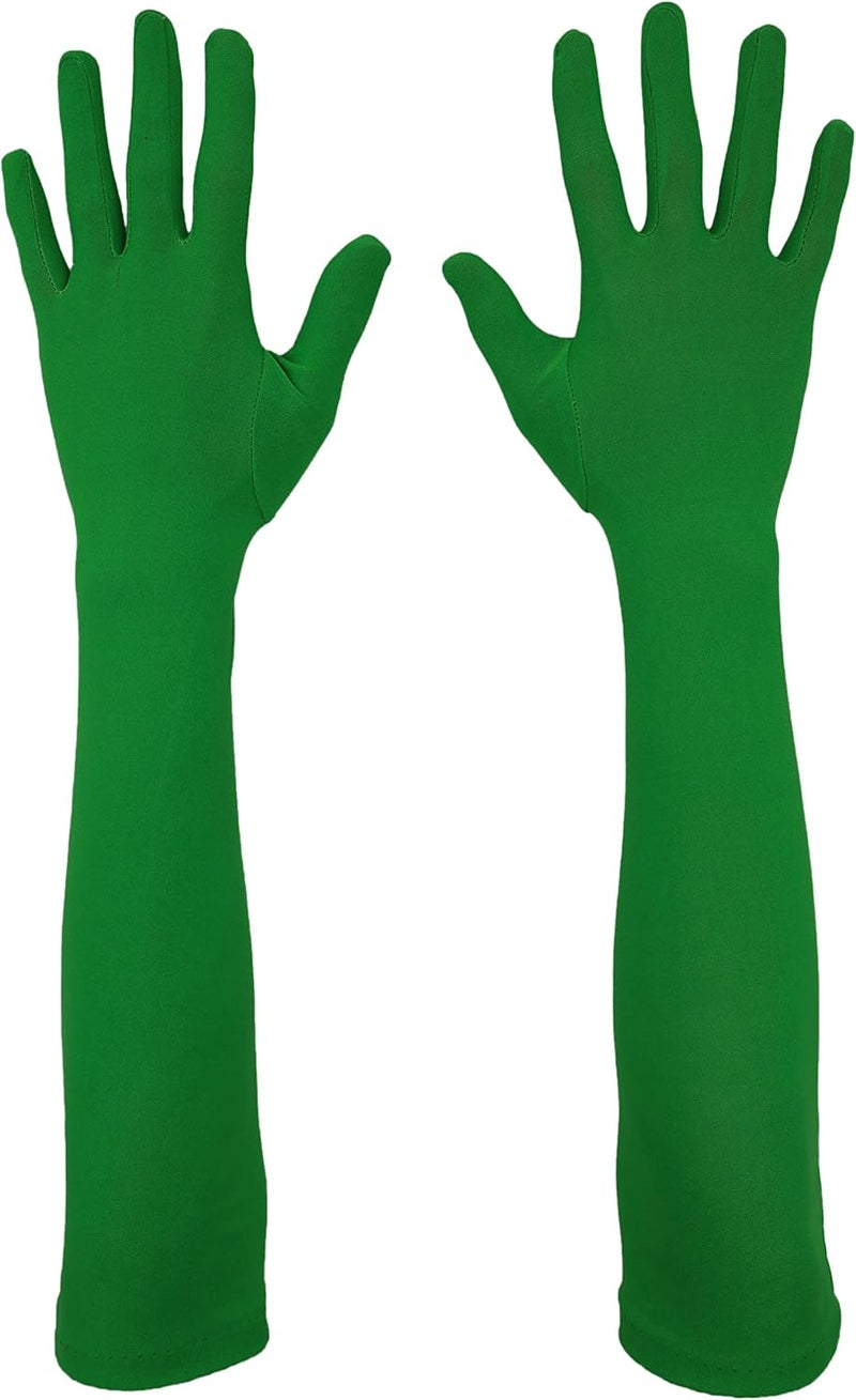 VSVO Unisex 17.7" Elbow Length Spandex Stretchy Costume Gloves Opera Party Bridal Dance Gloves - Image 1