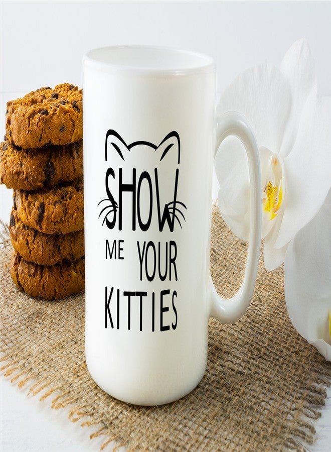 Crazy Bros Tees Show Me Your Kitties - 11oz Ceramic Coffee Mug Cat Lover For Women - Funny Grumpy Cat Mom Gift - Inspirational & Sarcastic Mug Desk Decor For Bosses, Employees, Family And Friends - Image 4