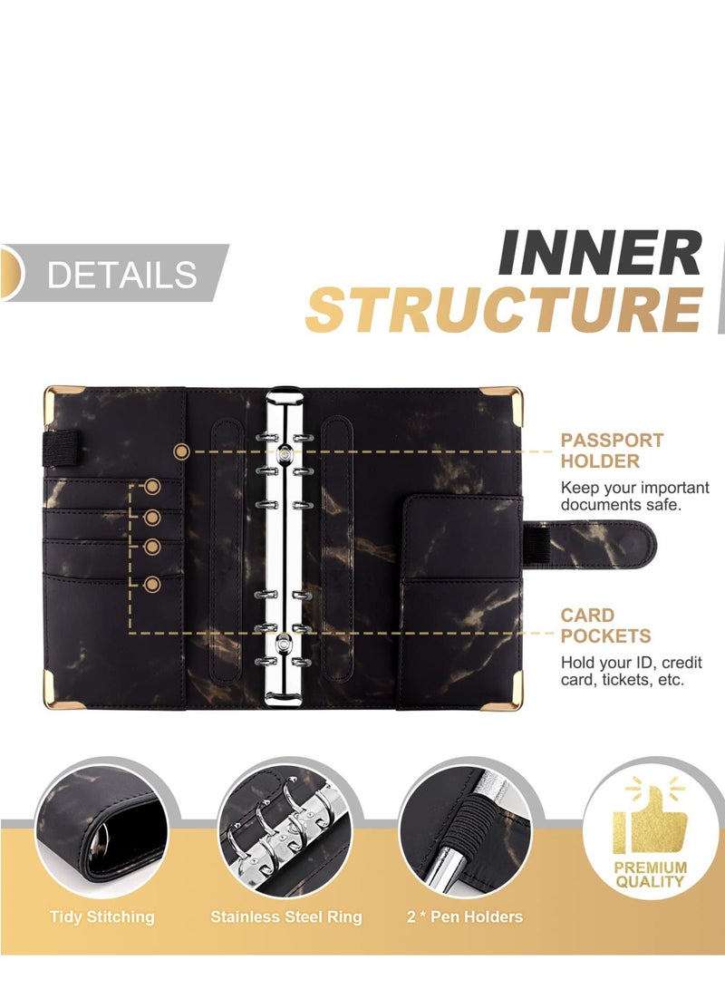 Y&D Budget Binder with Zipper Envelopes, 14Pcs Binder, Cash Envelopes for Budgeting, Money Organizer Cash, Planner Black  - Image 3