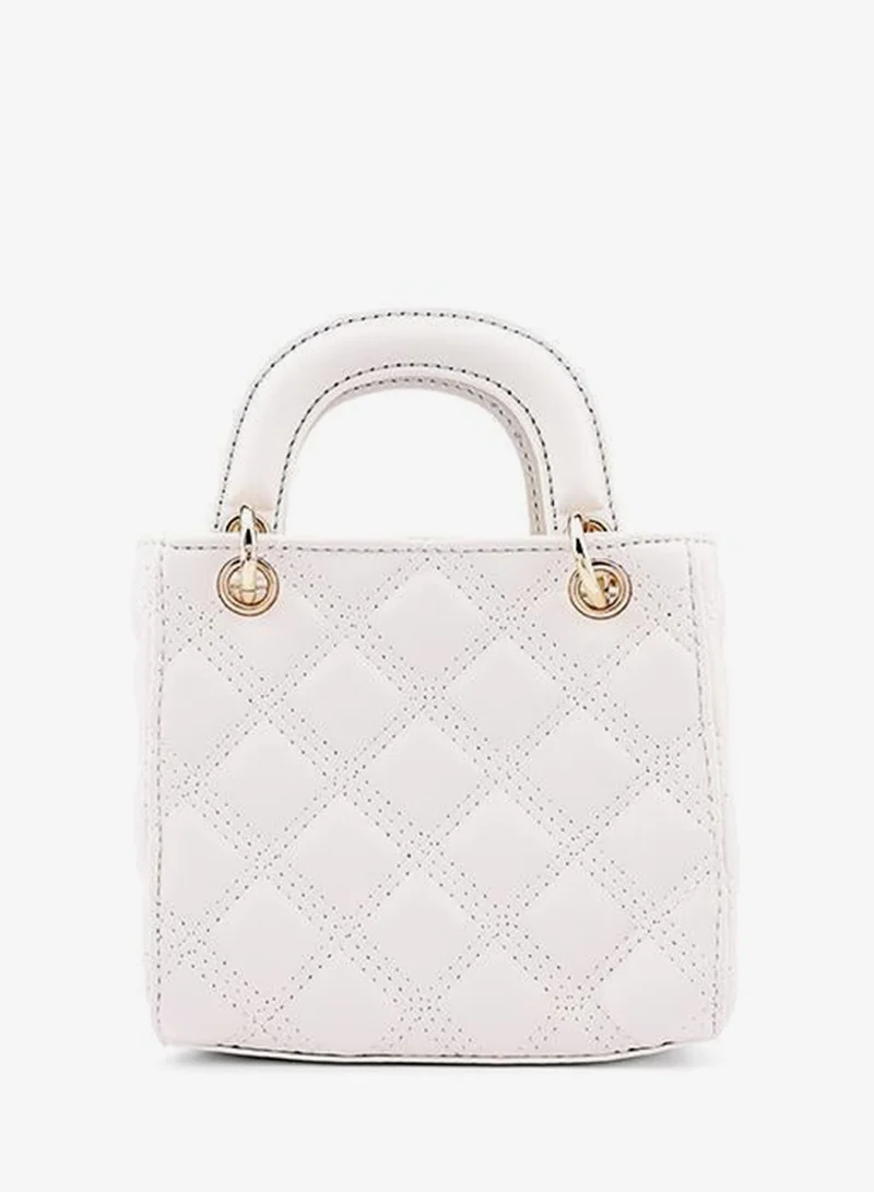 Cuple White Tween Girls Quilted Top Handle Bag for Women | Best Price UAE