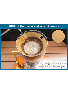 ELFSA 100 Piece Coffee Paper Filter V60 Size 02 Brown  - Image 3