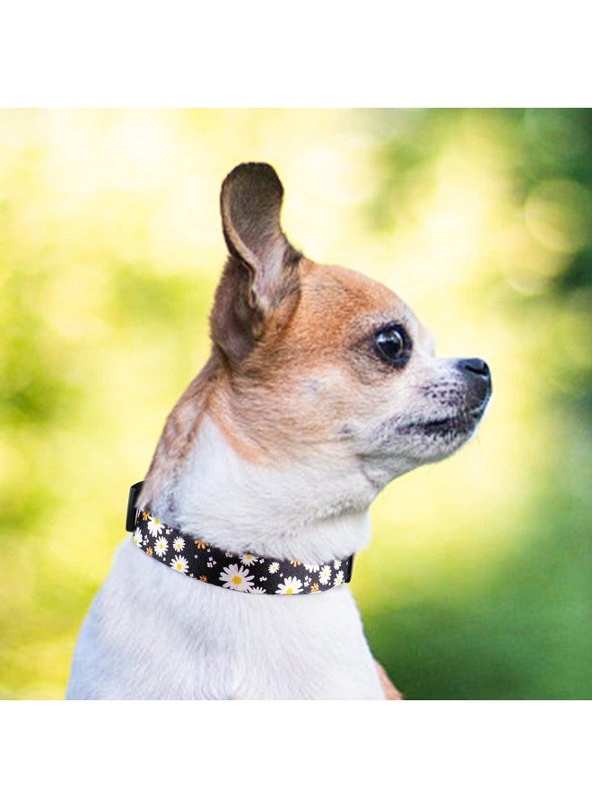 QQPETS Adjustable Soft Dog Collar: Print Flower Pink Multicolor Cute Patterns for XS Small Medium Large Pet Girl Boy Puppy Walking Running Training (XS, White Daisy) - Image 5