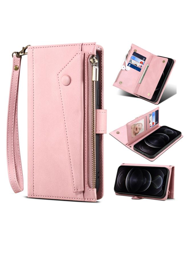 S-TOP Case For iPhone 13 Retro Frosted Horizontal Flip Leather Case with Holder & Card Slot & Wallet & Zipper Pocket & Lanyard - Image 1