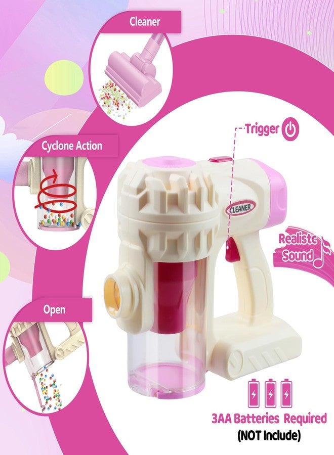 Essovee Kids Vacuum Toy That Really Works 3 in 1 Toddler Vacuum Cleaner with Realistic Suction, Role Play STEM Educational for Girl Boy 3 4 Year Old (Pink) - Image 3