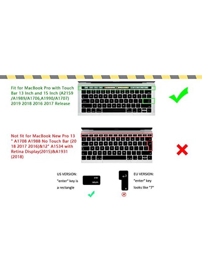 HRH Silicone Keyboard Cover Compatible Newest MacBook Pro with Touch Bar 13 Inch and 15 Inch (A1989 / A1706, A1990 / A1707) 2018 2016 2017 Release with Touch ID, Starry Night - Image 2