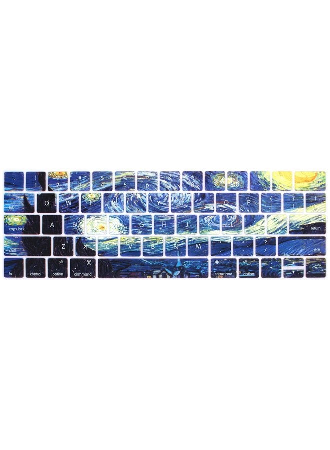 HRH Silicone Keyboard Cover Compatible Newest MacBook Pro with Touch Bar 13 Inch and 15 Inch (A1989 / A1706, A1990 / A1707) 2018 2016 2017 Release with Touch ID, Starry Night - Image 1