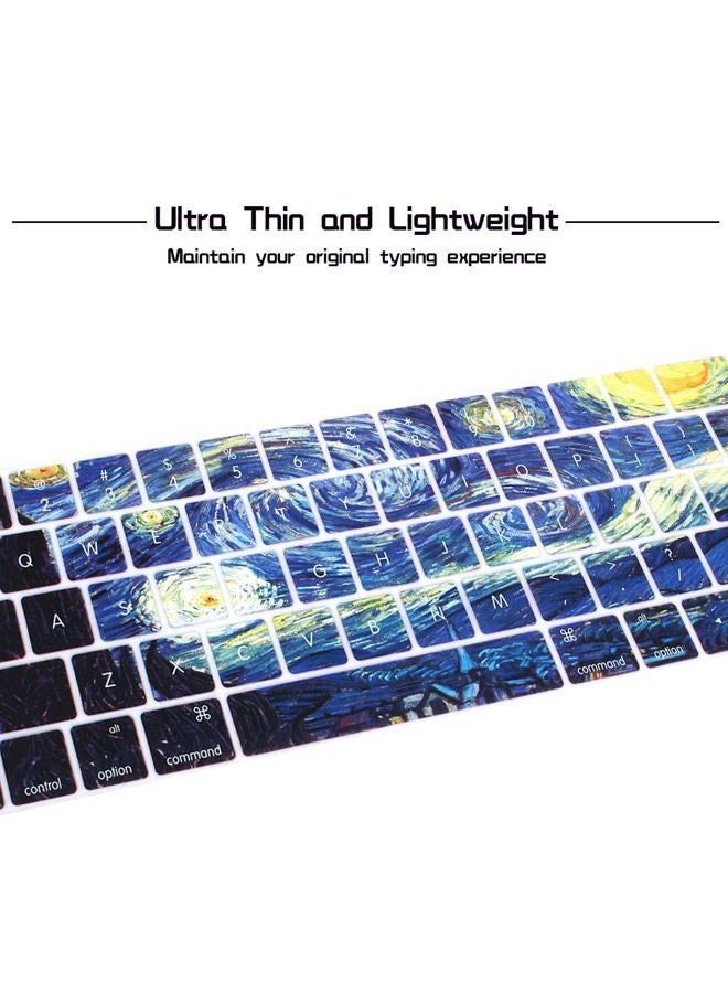 HRH Silicone Keyboard Cover Compatible Newest MacBook Pro with Touch Bar 13 Inch and 15 Inch (A1989 / A1706, A1990 / A1707) 2018 2016 2017 Release with Touch ID, Starry Night - Image 5