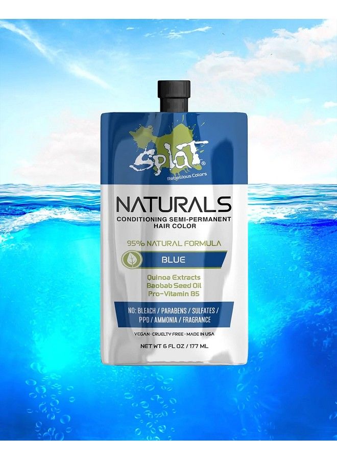 SPLAT Naturals Semipermanent Blue Hair Dye : 100% Vegan Crueltyfree No Bleach Required Free Of Ammonia Ppd Parabens & Sulfates 6 Oz - Image 4