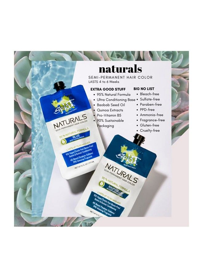 SPLAT Naturals Semipermanent Blue Hair Dye : 100% Vegan Crueltyfree No Bleach Required Free Of Ammonia Ppd Parabens & Sulfates 6 Oz - Image 5