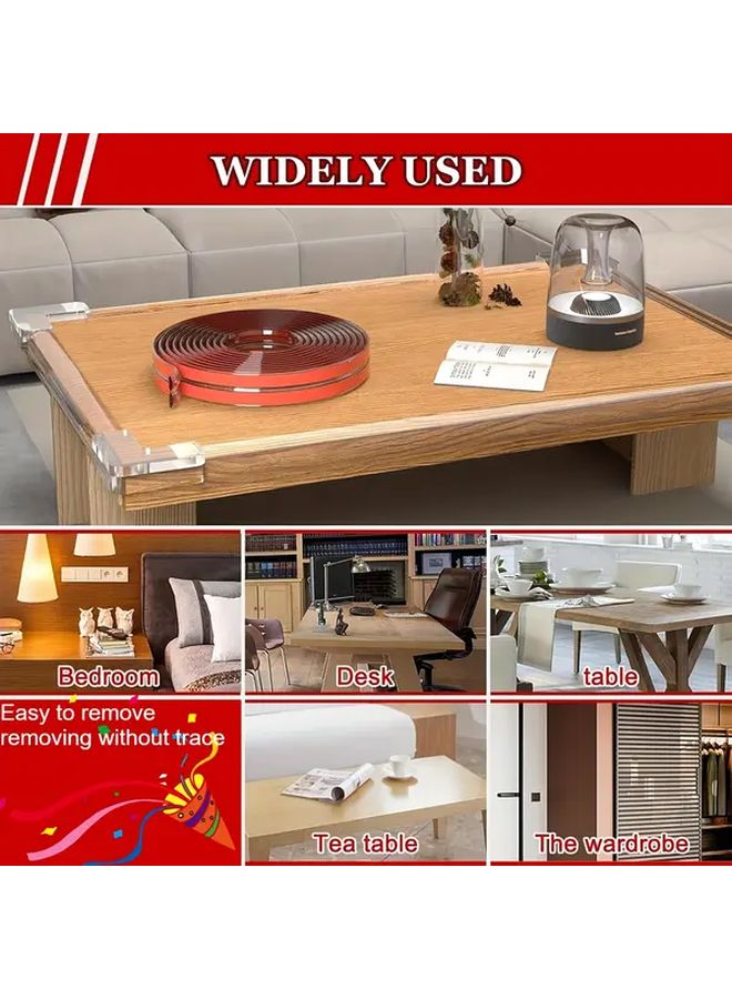 5Pcs Set Table Edge And Corner Anti Collision Adhesive Pads Kit With Guard Roll - Image 4