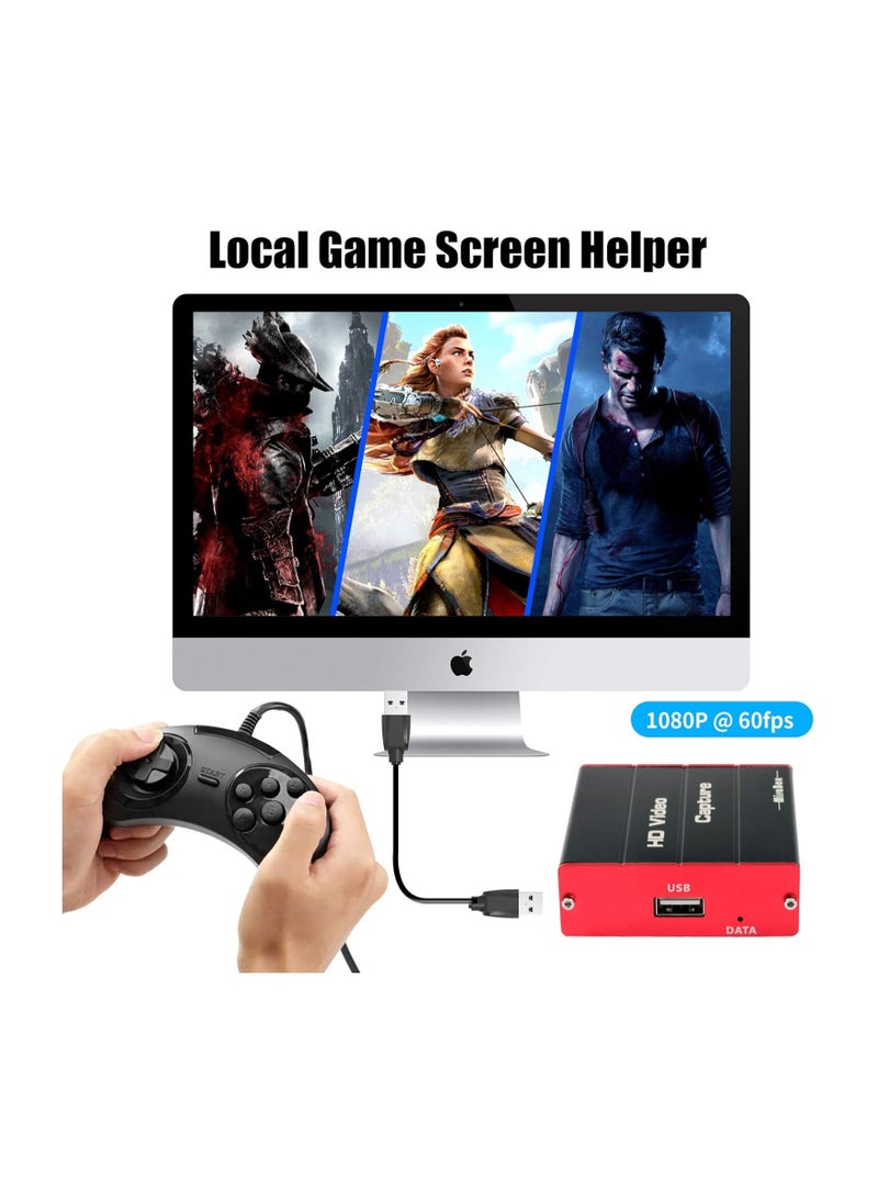 ميرا براندز Mirabox USB3.0 HDMI Video Capture Card, 1080P 60FPS HD Game Capture Device Cam Link with HDMI Passthrough Work with DSLR Xbox PS4 Switch for OBS Twitch Game Live Streaming and Recording  - Image 4