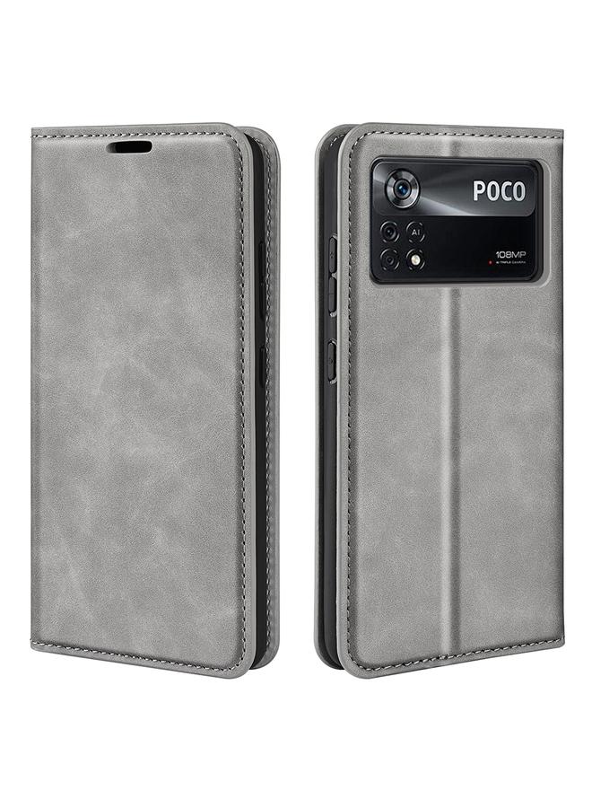 The Bros Case For Xiaomi Poco X4 Pro 5G Retro-skin Magnetic Suction Leather Phone Case