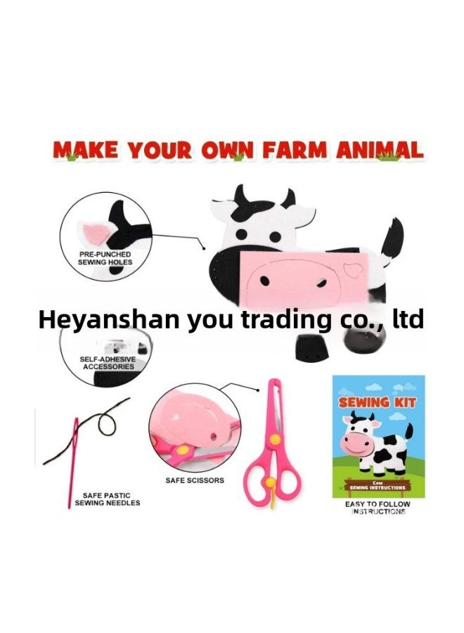 Creative Farm Animal Sewing Craft Children's Early Education Diy Educational Toys Animal Felt Sewing Craft Pack-Color:Red Socks (opp Packaging)  - Image 3