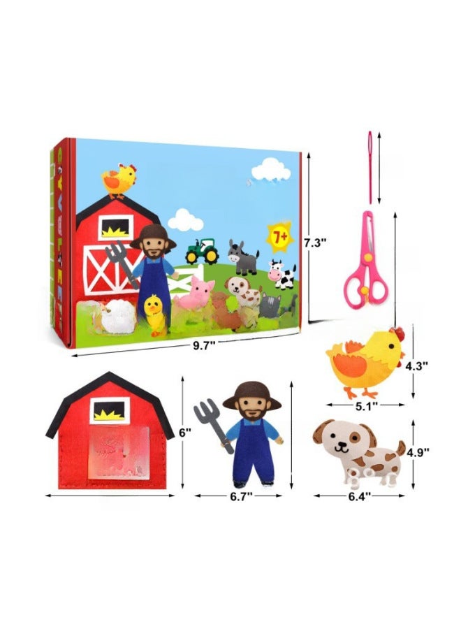 Creative Farm Animal Sewing Craft Children's Early Education Diy Educational Toys Animal Felt Sewing Craft Pack-Color:Red Socks (opp Packaging)  - Image 2