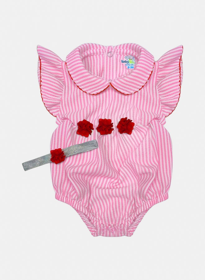 BabyShoora Baby Girl Summer Flutter Sleeves Romper - Image 1