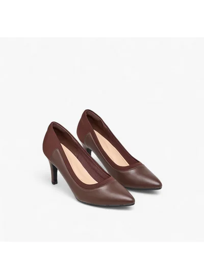 فلورا بيلا من شو إكسبرس Women Panelled Pointed Toe Pumps with Stiletto Heels