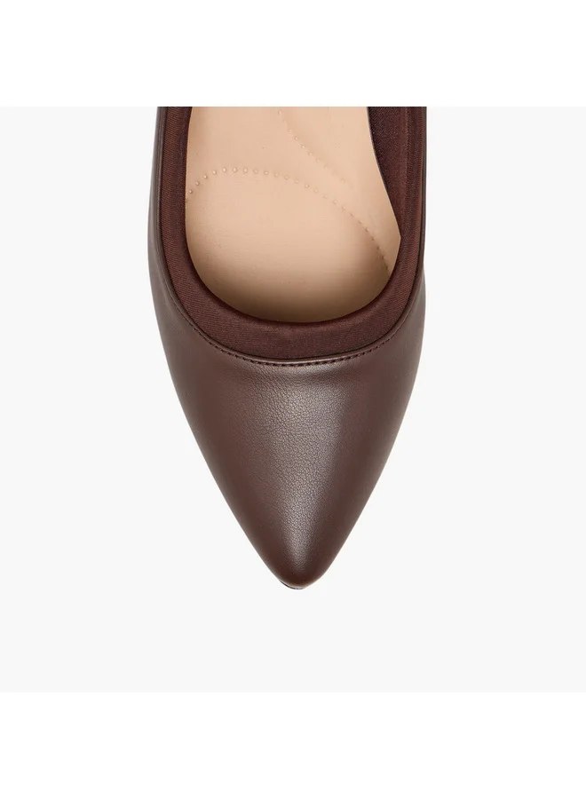 فلورا بيلا من شو إكسبرس Women Panelled Pointed Toe Pumps with Stiletto Heels