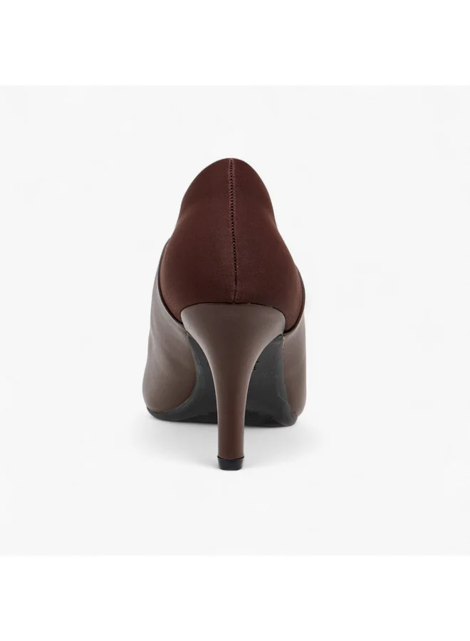 فلورا بيلا من شو إكسبرس Women Panelled Pointed Toe Pumps with Stiletto Heels