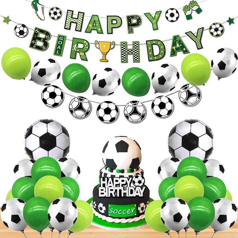 BANBALLON Soccer Birthday Party Decorations Soccer Balloons Banner For Mens Boys Birthday Party Sports Theme Party Football Theme Party Supplies - Image 3